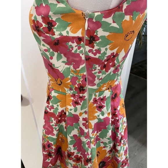 3/$30 Zara Mod 60s Floral Spring Easter Dress Fitted, Cap Sleeve - Picture 8 of 14